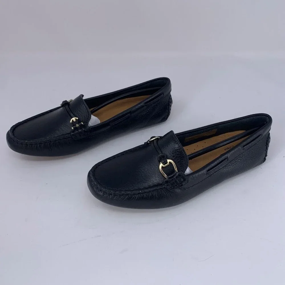 Rockport Bayview CI4772 Loafers Women's 6 Black Leather Casual Moc Slip On‎ 0561